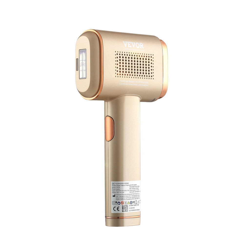 VEVOR IPL Hair Removal, Permanent Hair Removal With Sapphire Ice Cooling System, Painless At-Home Hair Removal Device For Women Men, Auto Manual Modes, 5 Levels For Body & Face